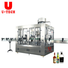 Full Automatic alcohol spirits liquor beverage Vodka Whisky wine Glass Bottle filling capping machine